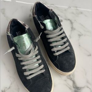 NWOT P448 John sneaker in black metallic